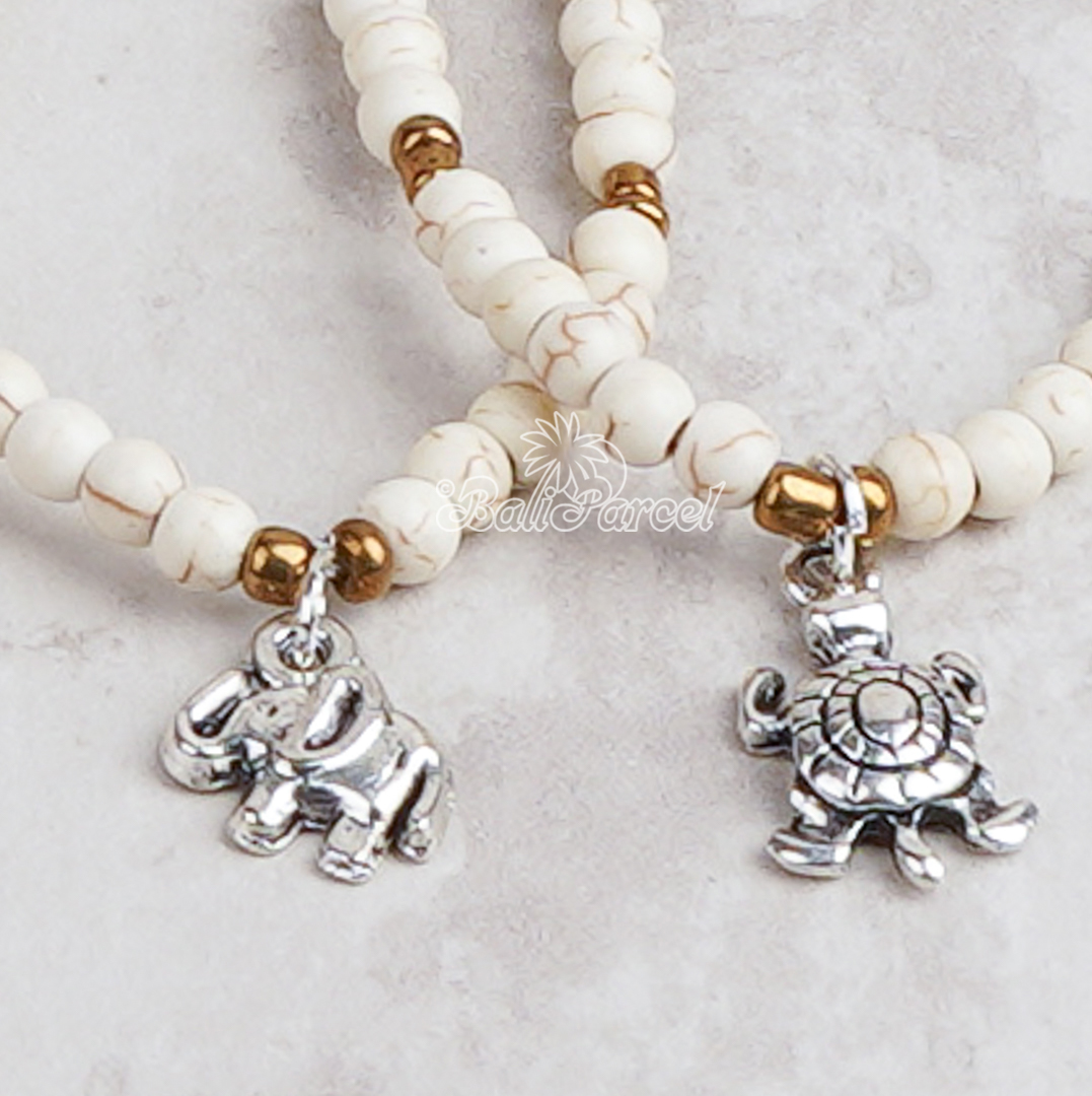Cream Stone Anklet
