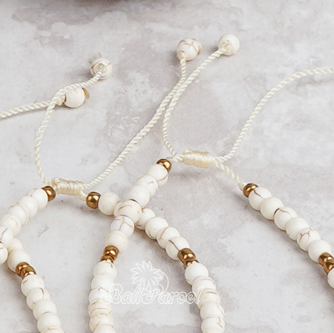 Cream Stone Anklet
