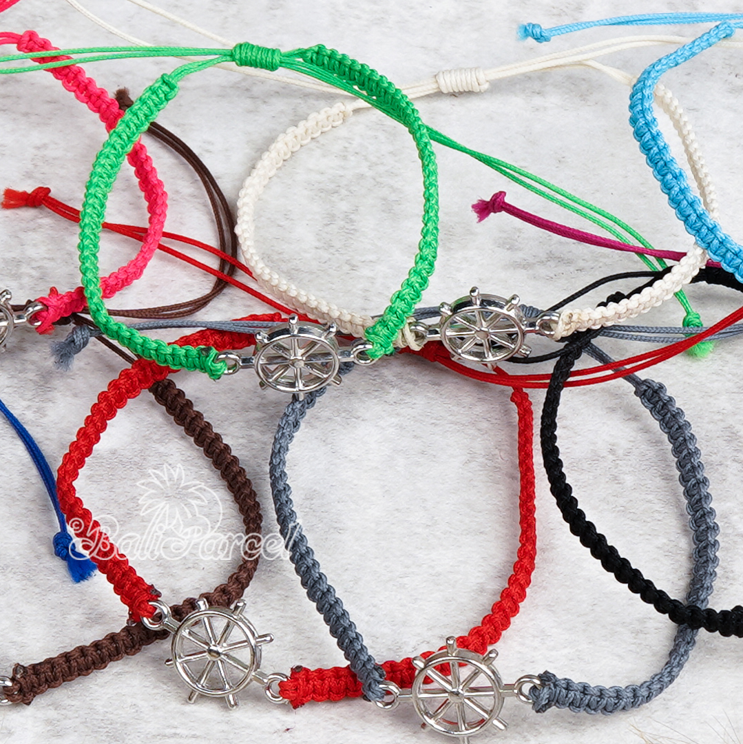 Bracelet Cotton Cord With Anchor