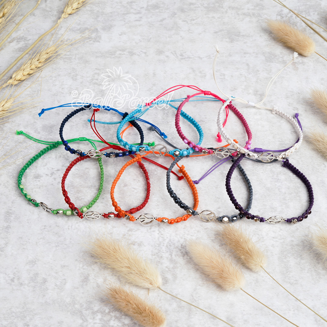 Bracelet Cotton Cord With Peace