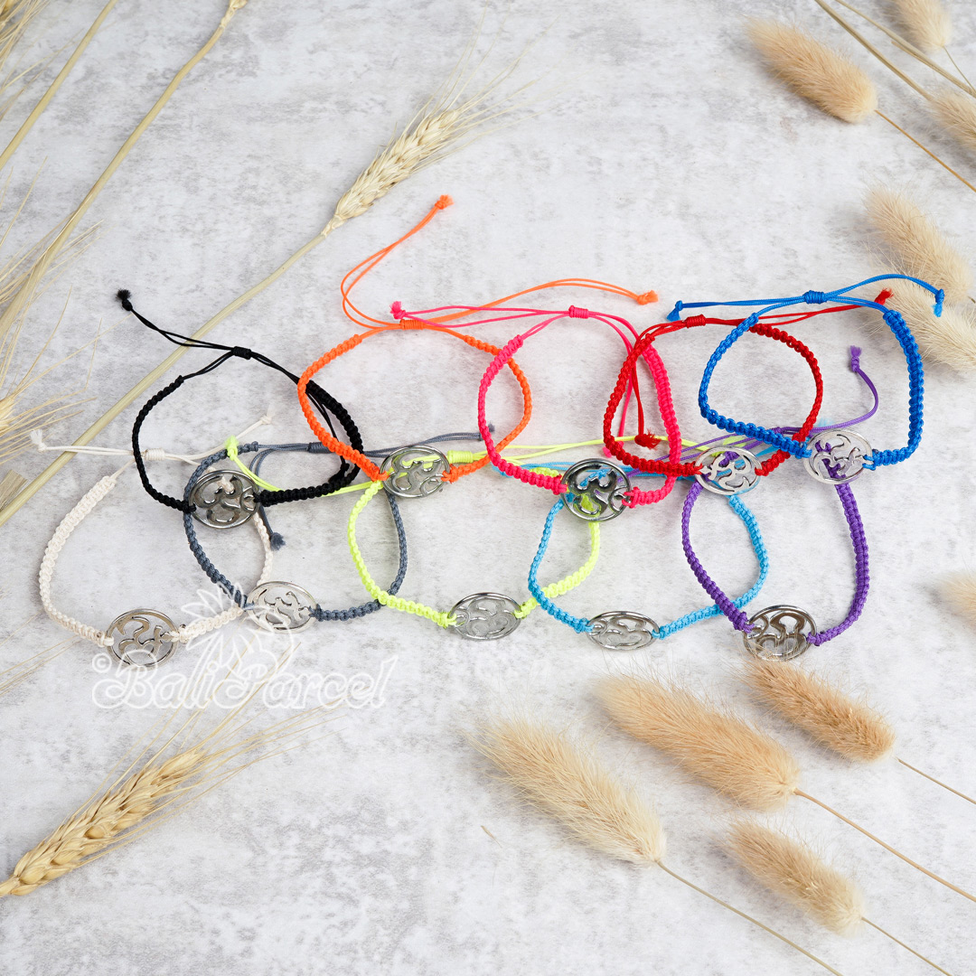 Bracelet Cotton Cord With Tree Of Life Metal