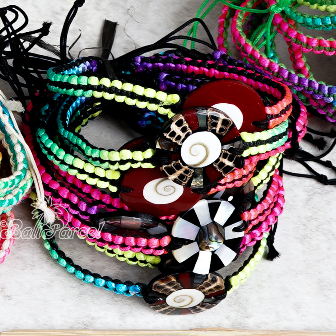 Bracelet Cotton Cord With Mixed Shell
