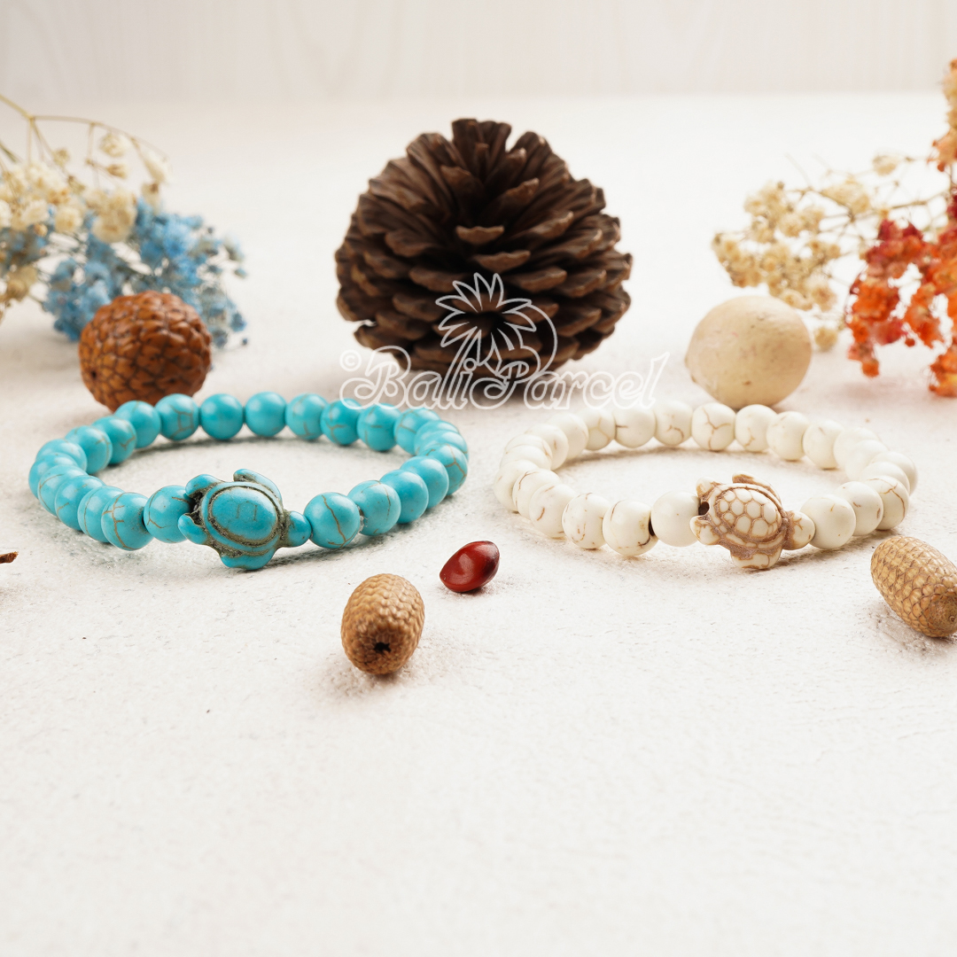 Cream And Turquoise Stone Bracelet