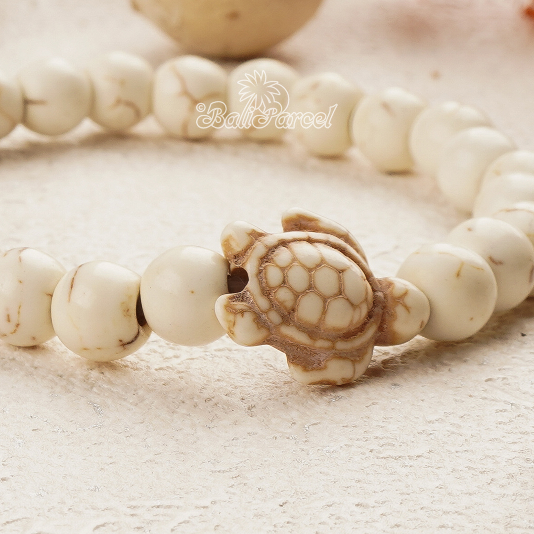 Cream And Turquoise Stone Bracelet