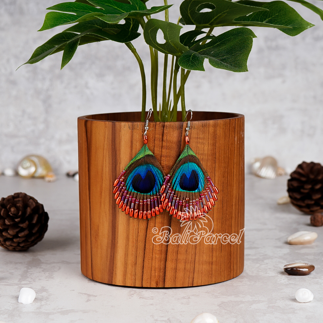 Peacock Feather Earring