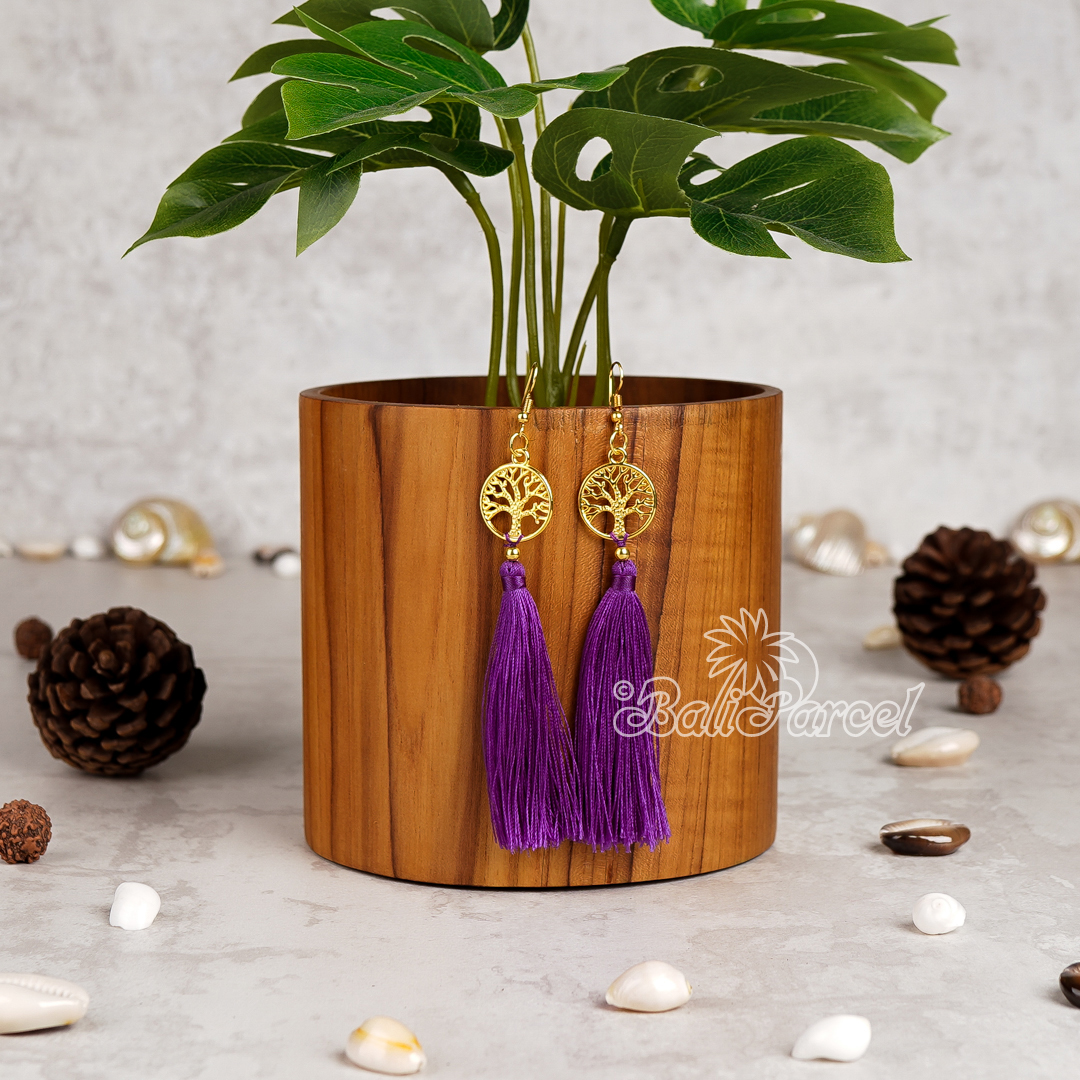 Tree Of Life Tassel Earring