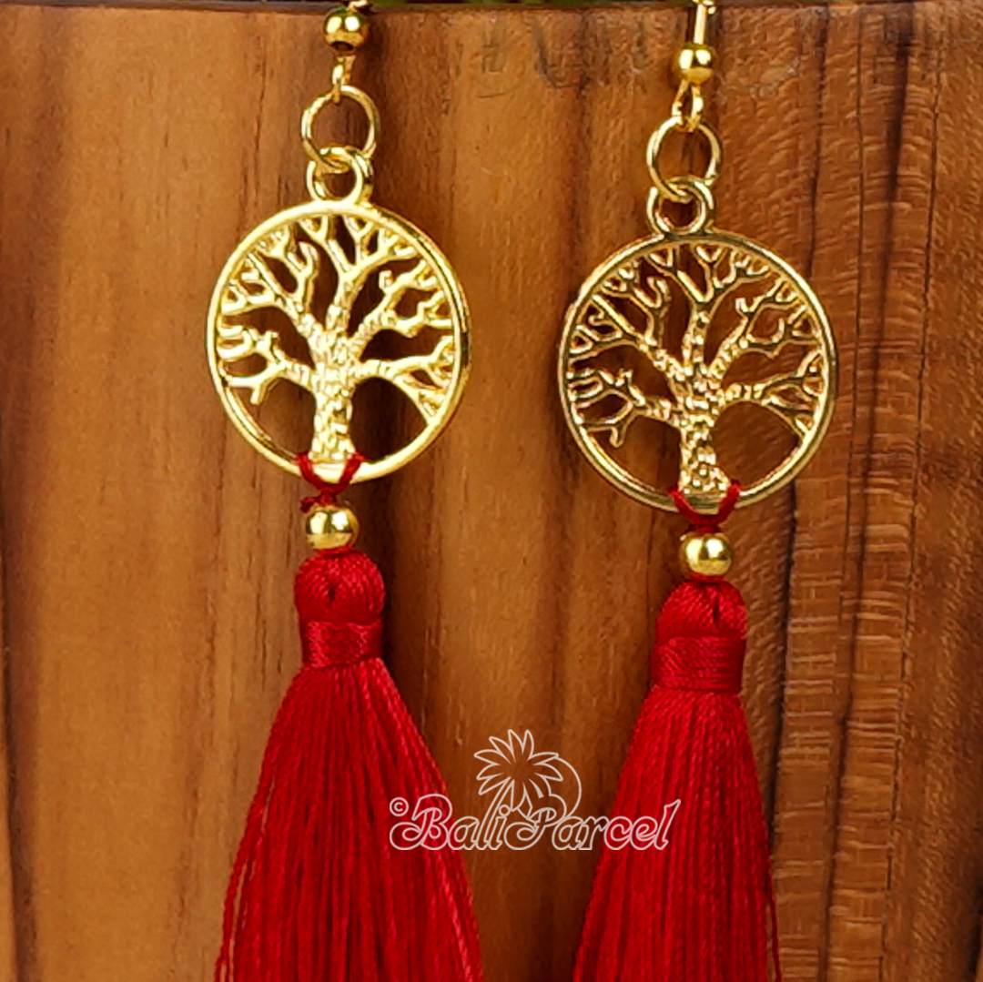 Tree Of Life Tassel Earring