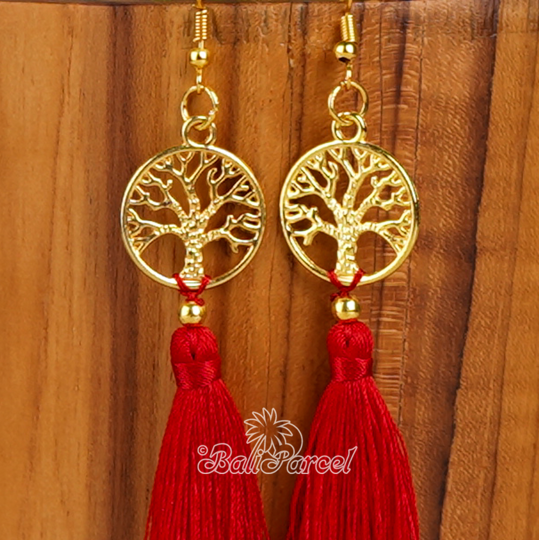 Tree Of Life Tassel Earring