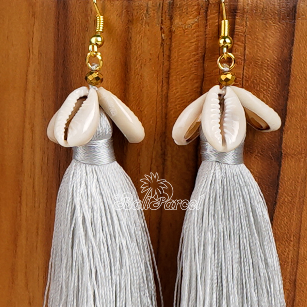 Cowrie Shell Tassel Earring