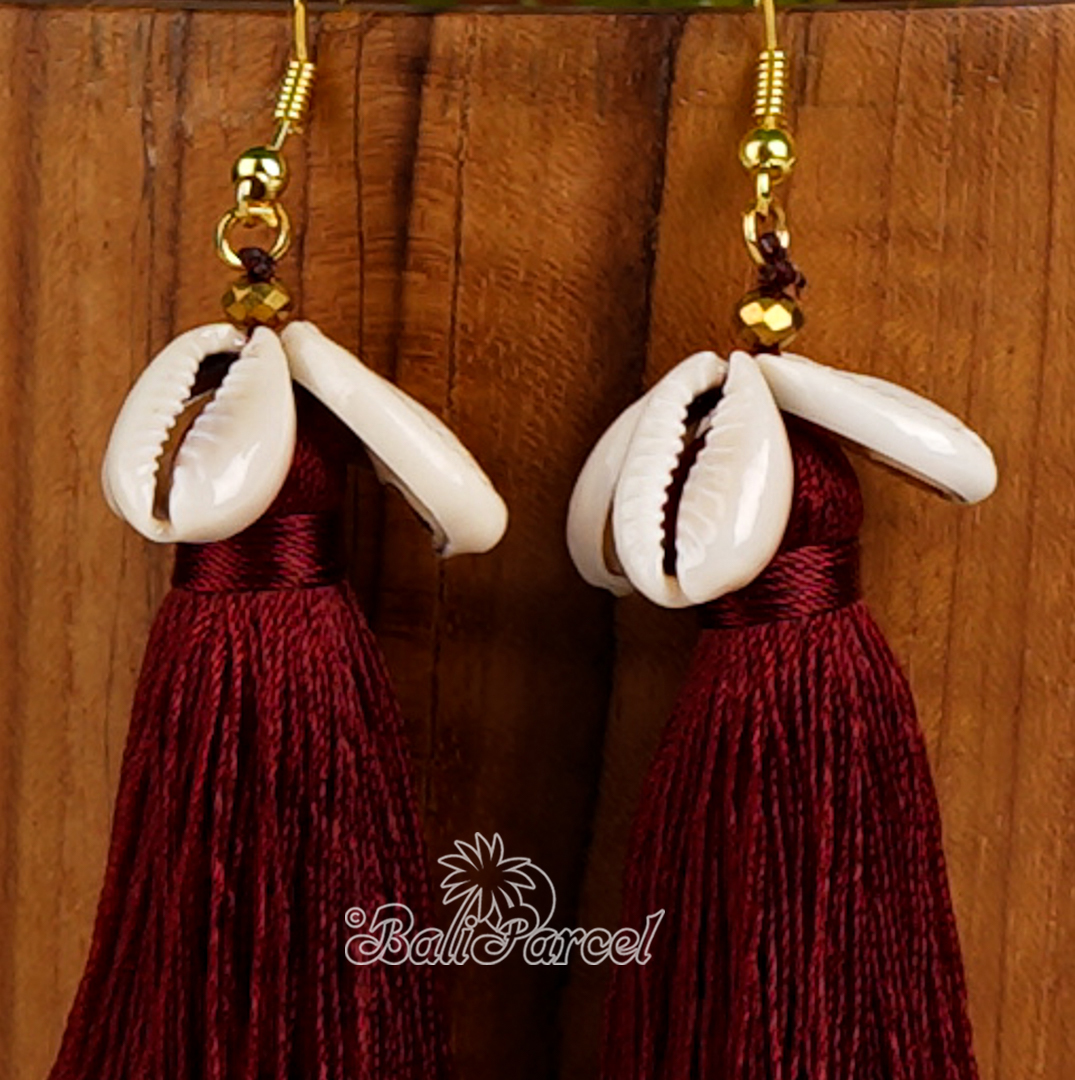Cowrie Shell Tassel Earring