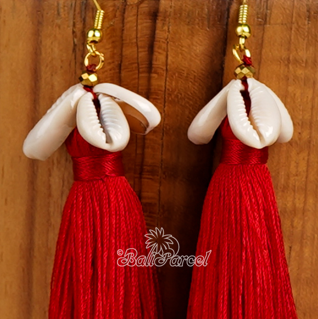 Cowrie Shell Tassel Earring