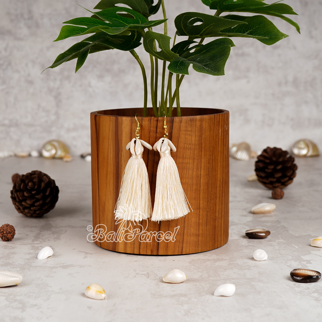 Cowrie Shell Tassel Earring