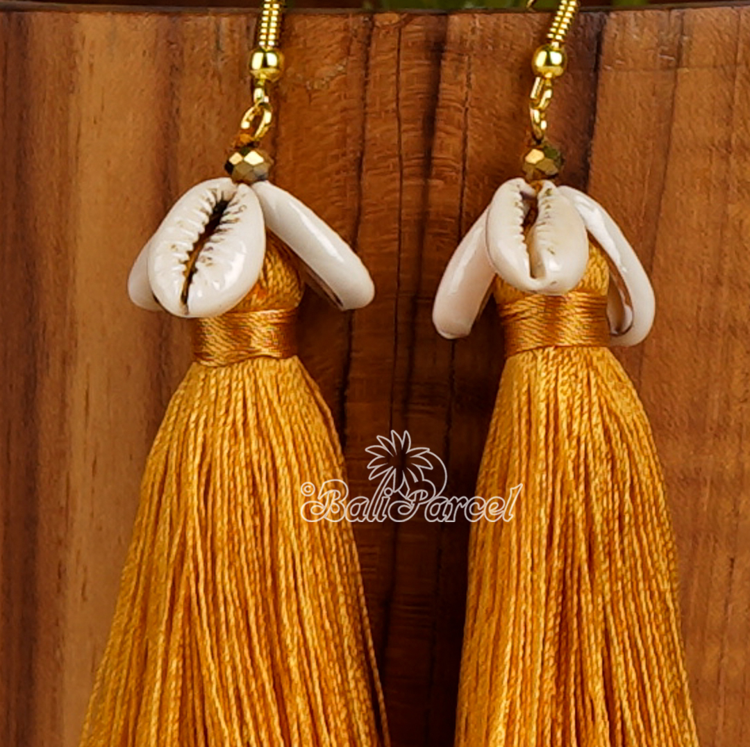 Cowrie Shell Tassel Earring