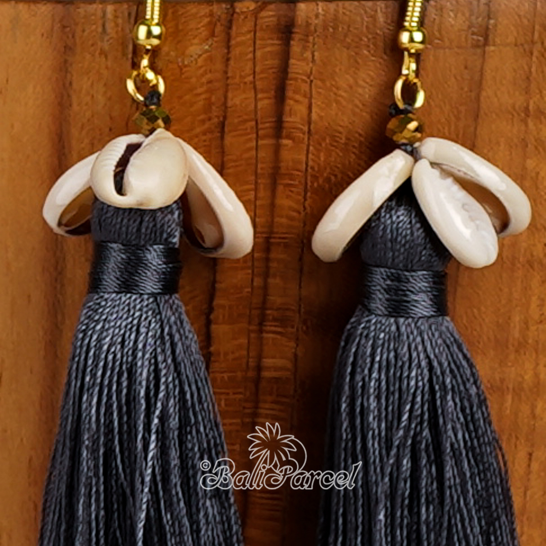 Cowrie Shell Tassel Earring