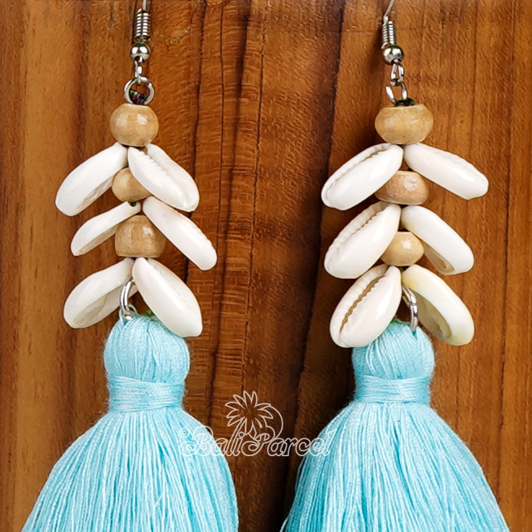 Cowrie Shell Tassel Earring