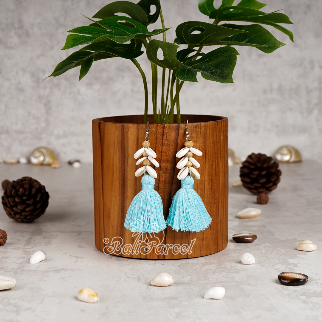 Cowrie Shell Tassel Earring