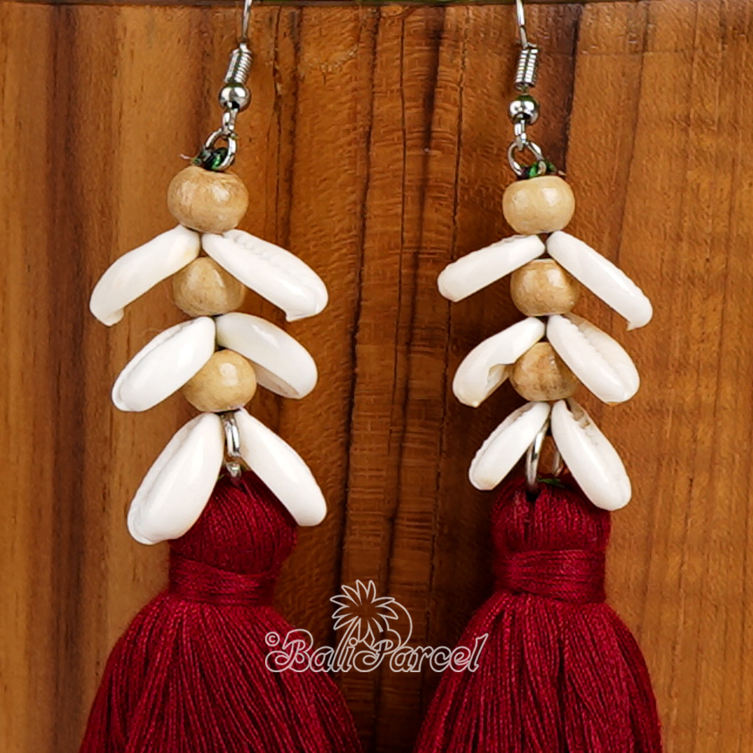 Cowrie Shell Tassel Earring