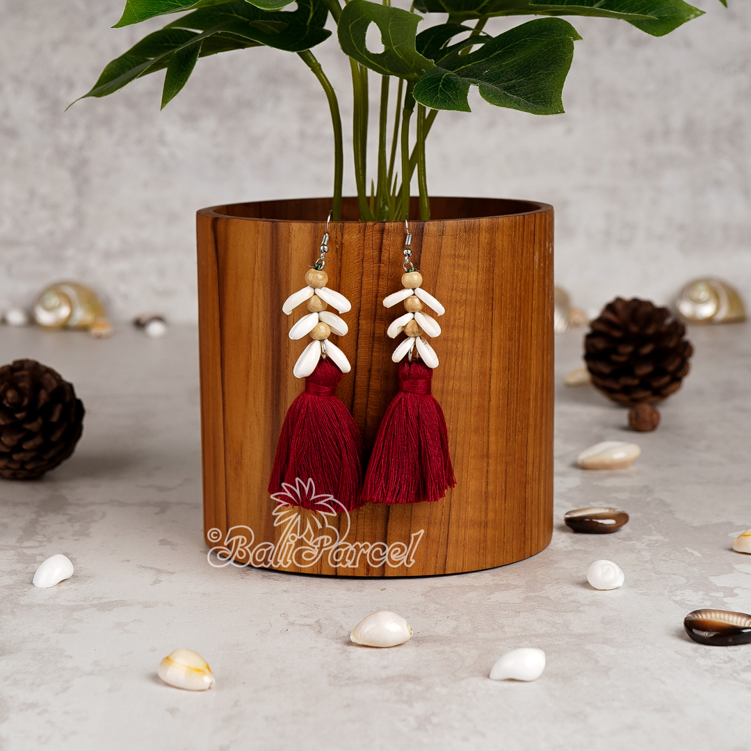 Cowrie Shell Tassel Earring