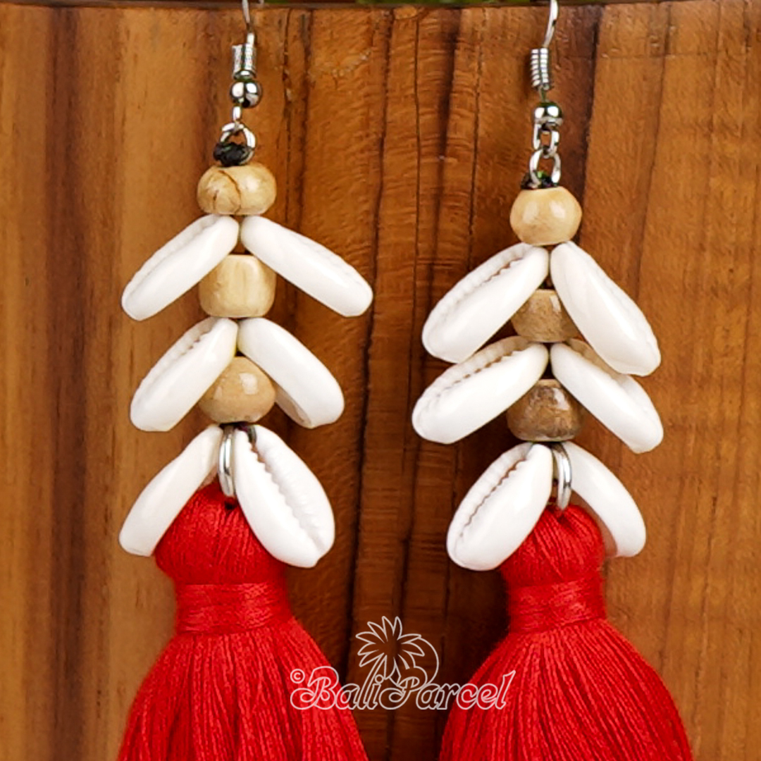 Cowrie Shell Tassel Earring