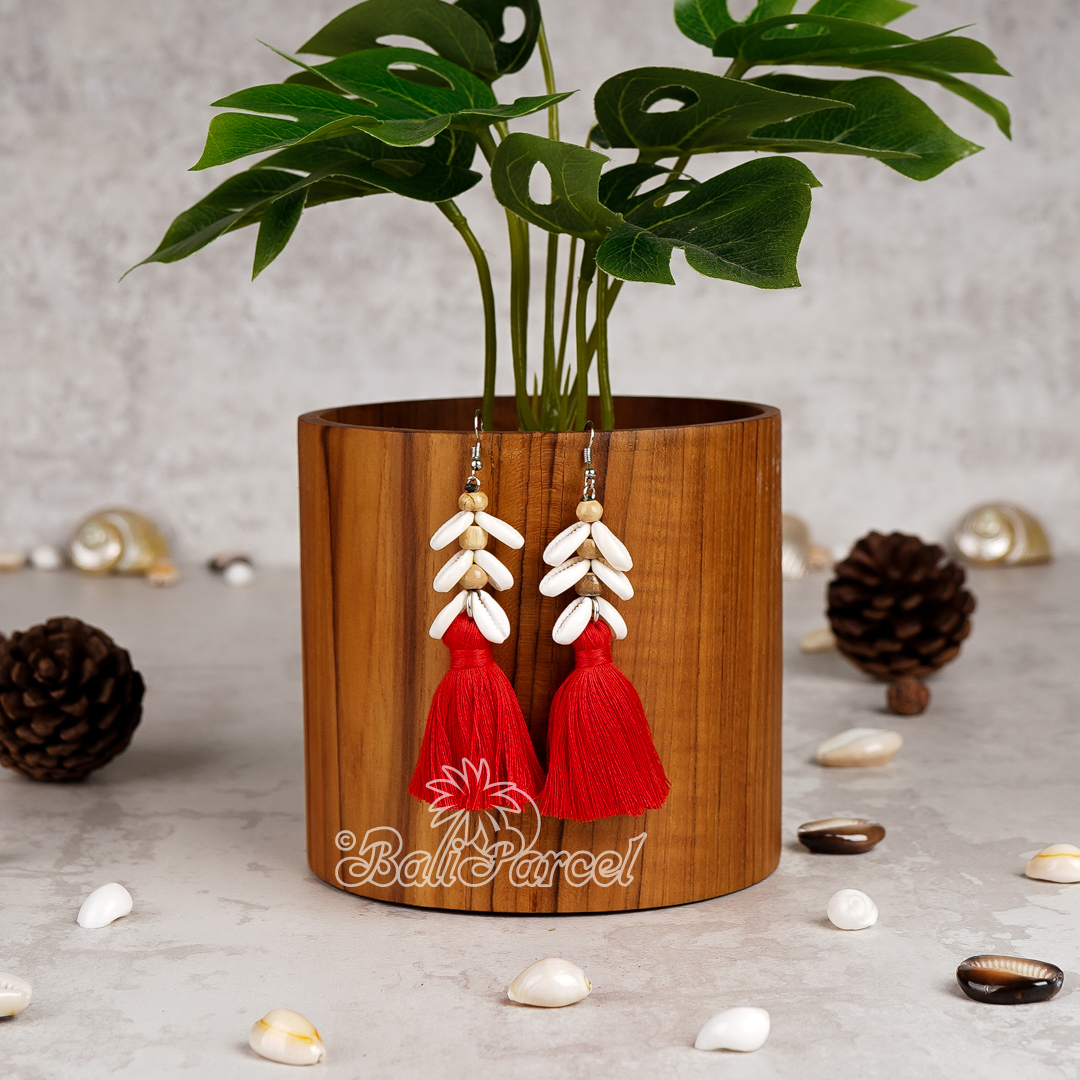 Cowrie Shell Tassel Earring