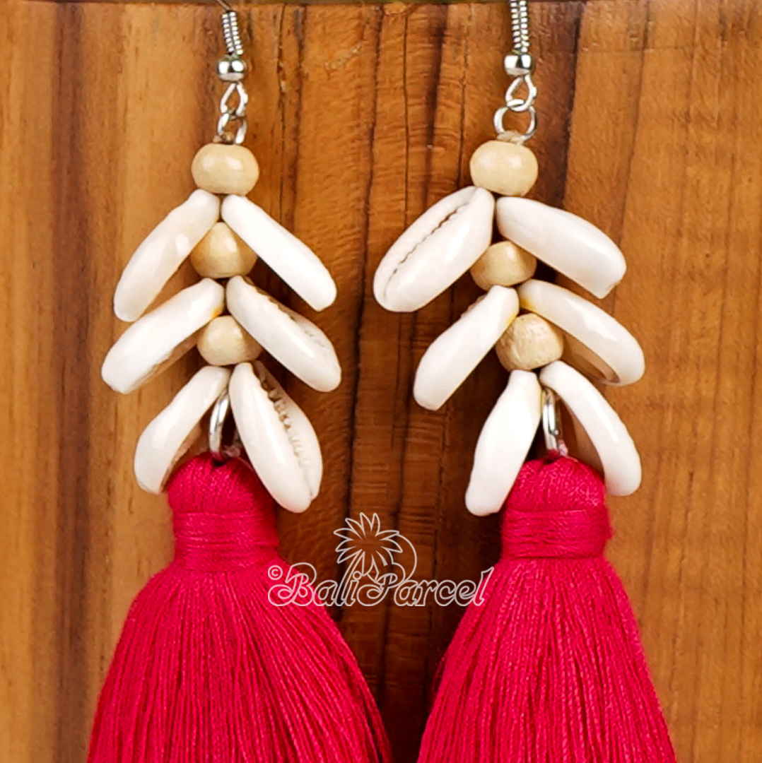Cowrie Shell Tassel Earring