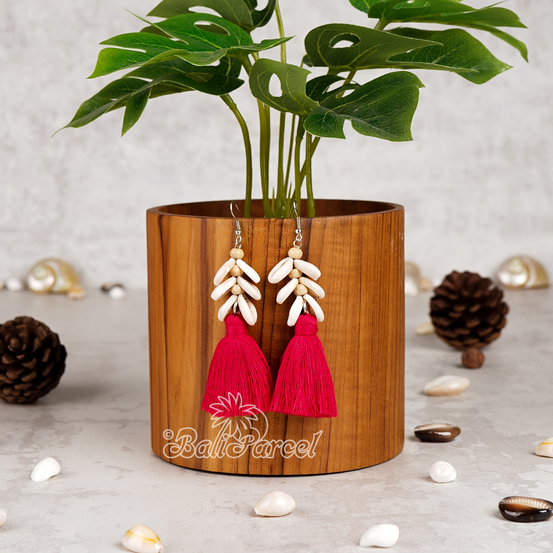 Cowrie Shell Tassel Earring