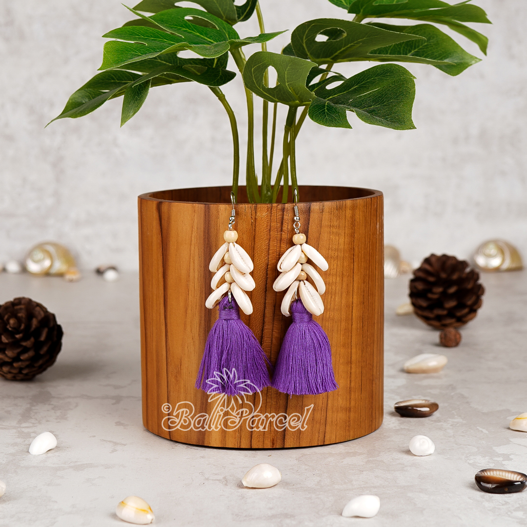 Cowrie Shell Tassel Earring