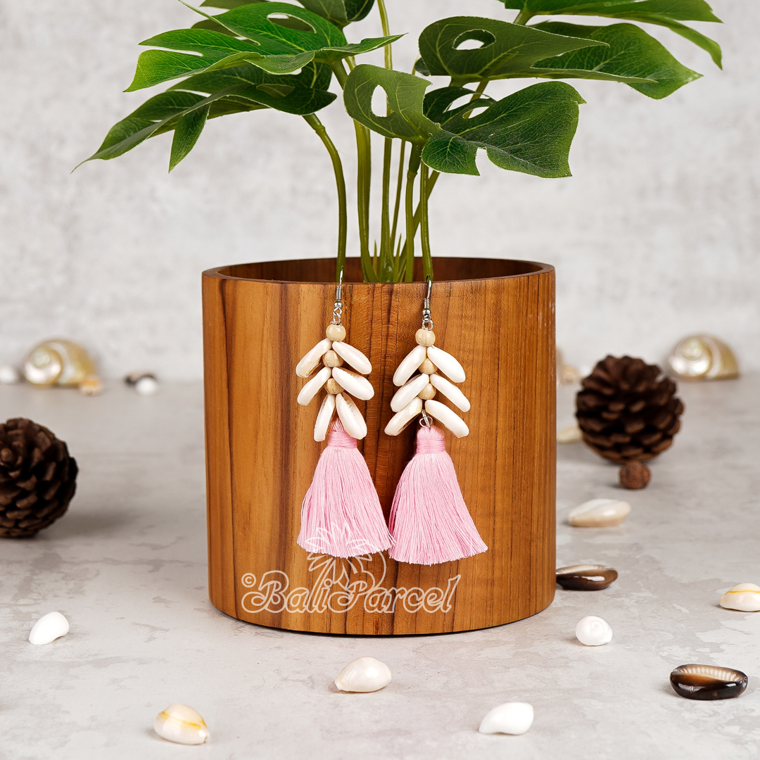 Cowrie Shell Tassel Earring