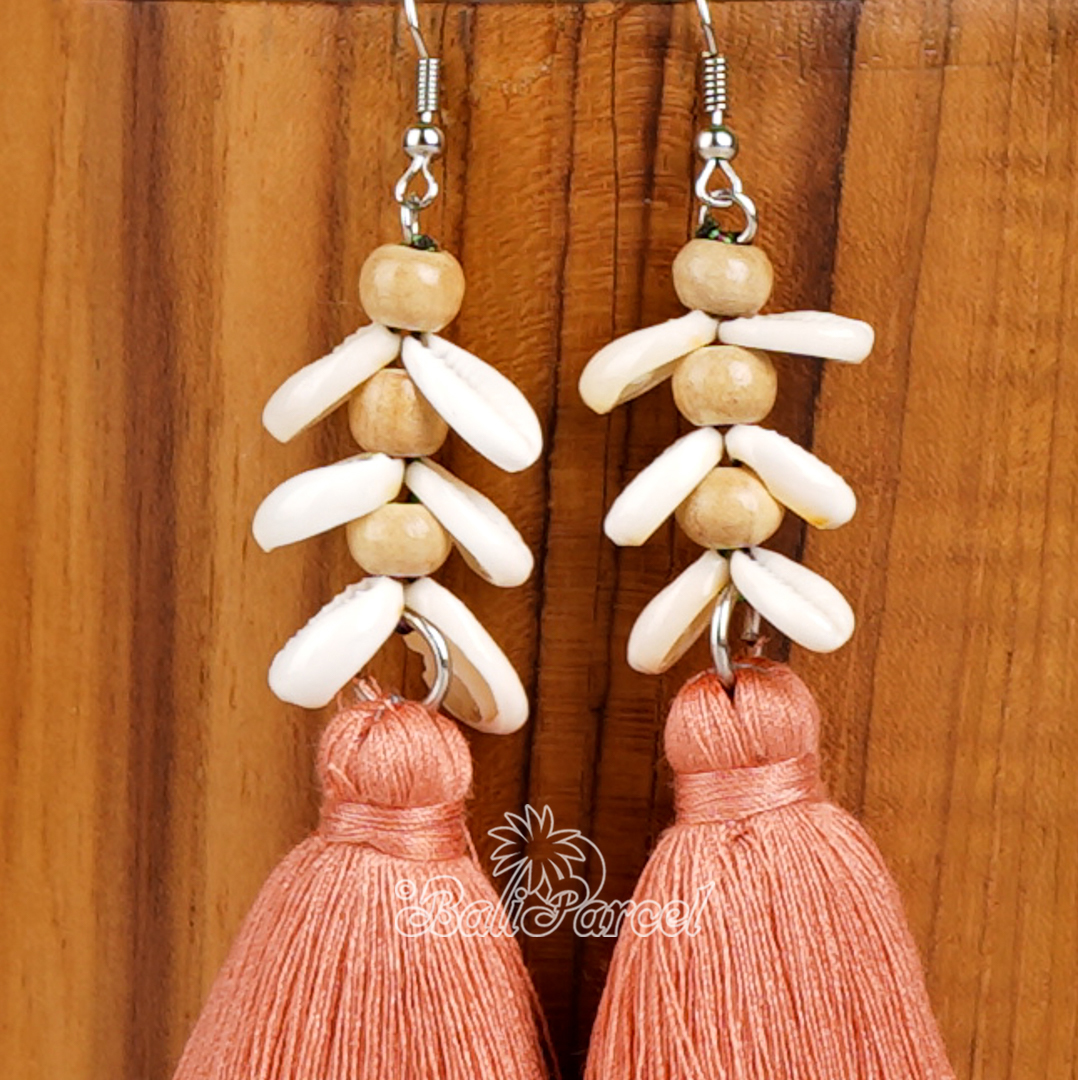 Cowrie Shell Tassel Earring