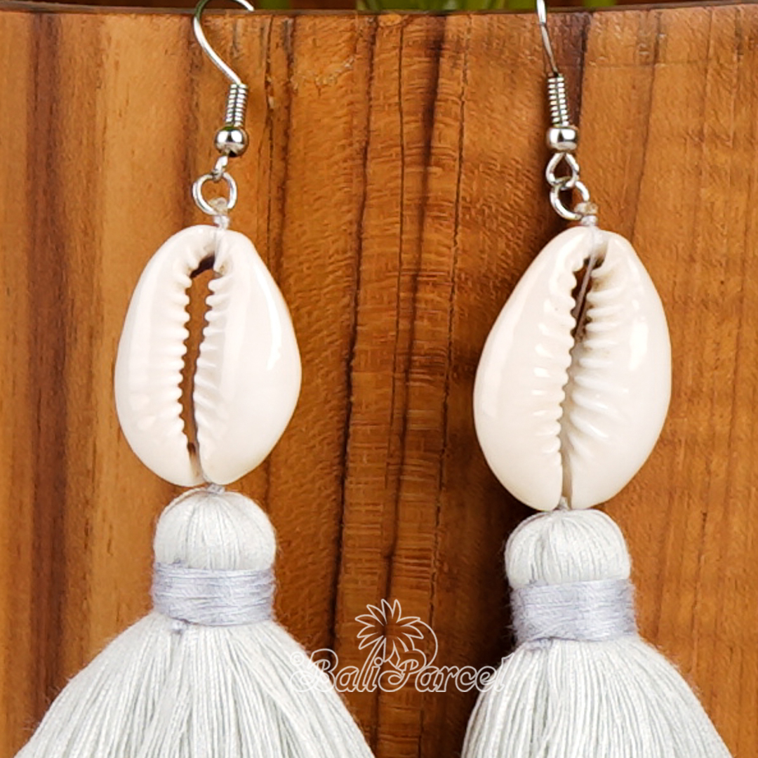 Cowrie Shell Tassel Earring