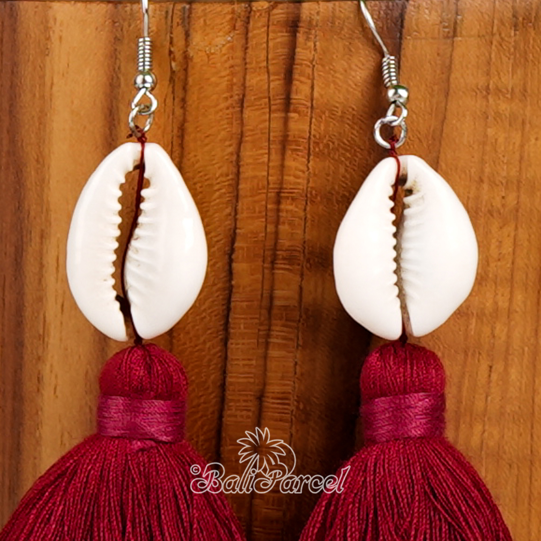 Cowrie Shell Tassel Earring