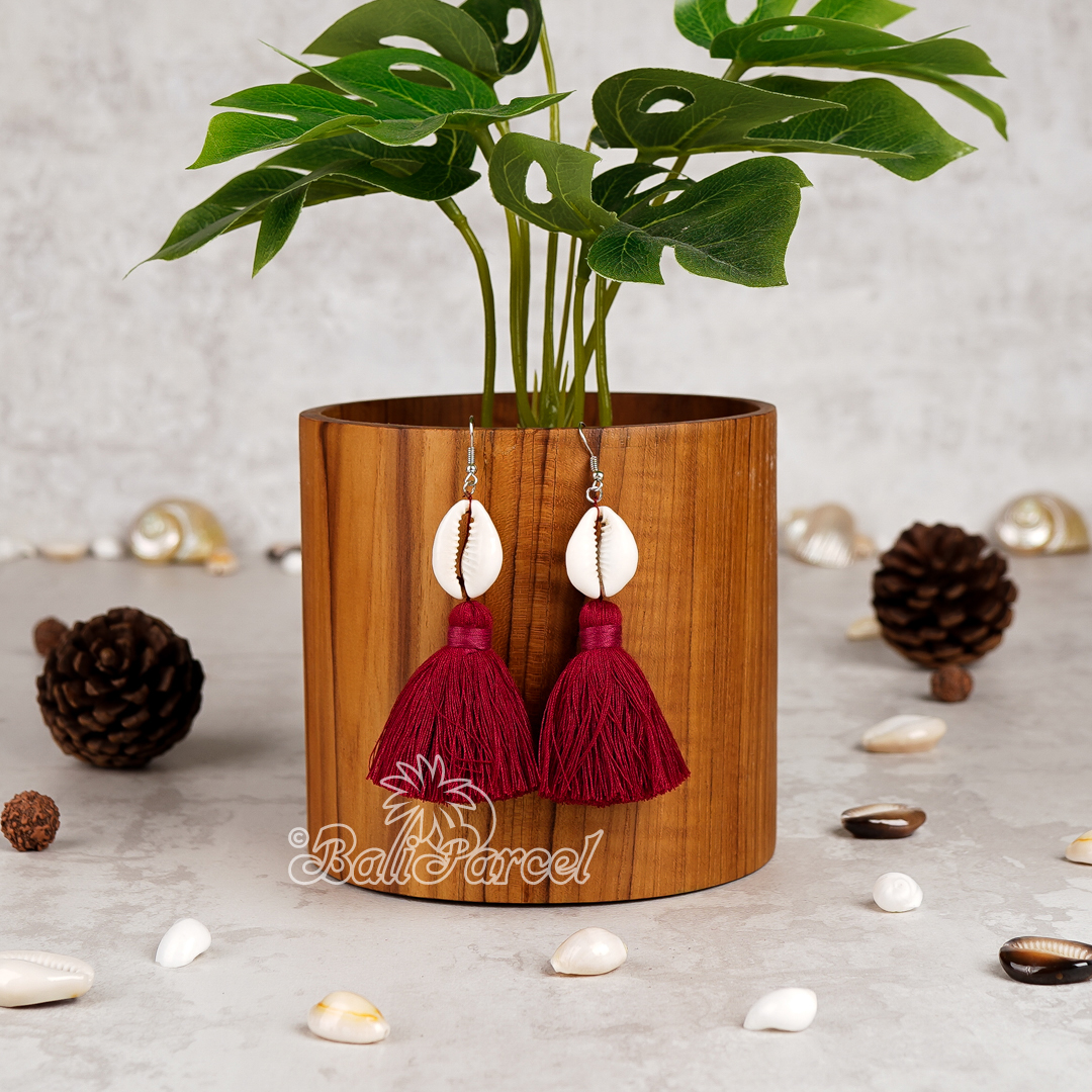 Cowrie Shell Tassel Earring