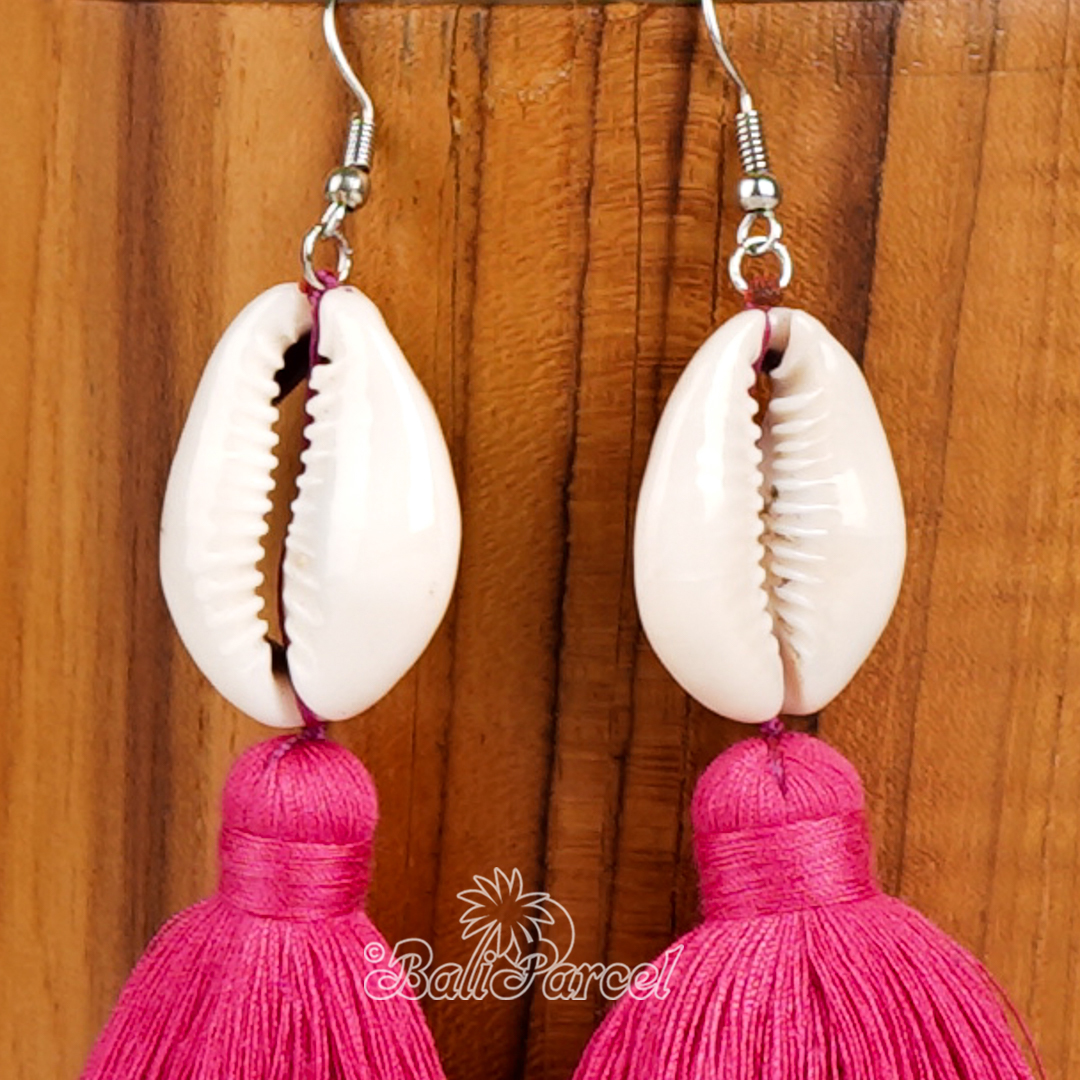 Cowrie Shell Tassel Earring