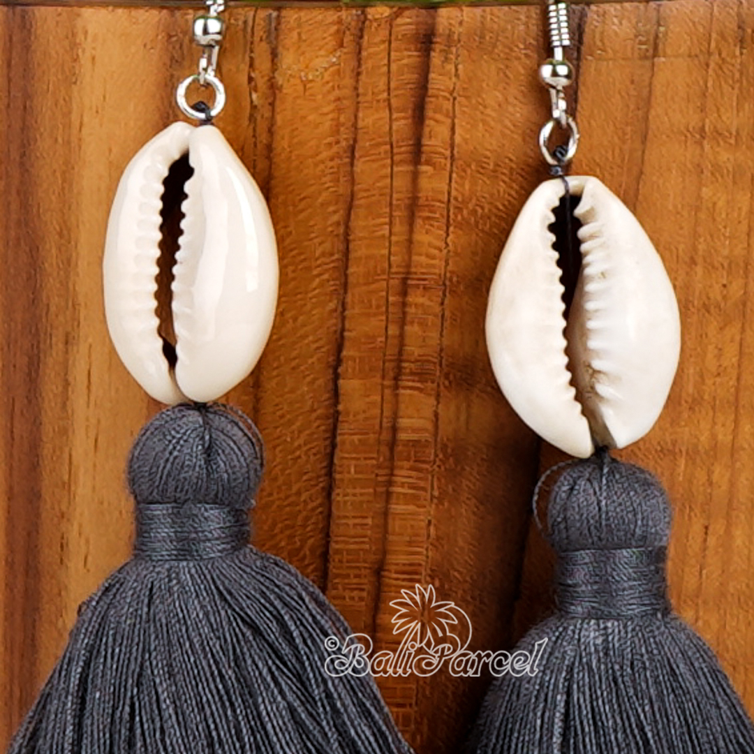 Cowrie Shell Tassel Earring