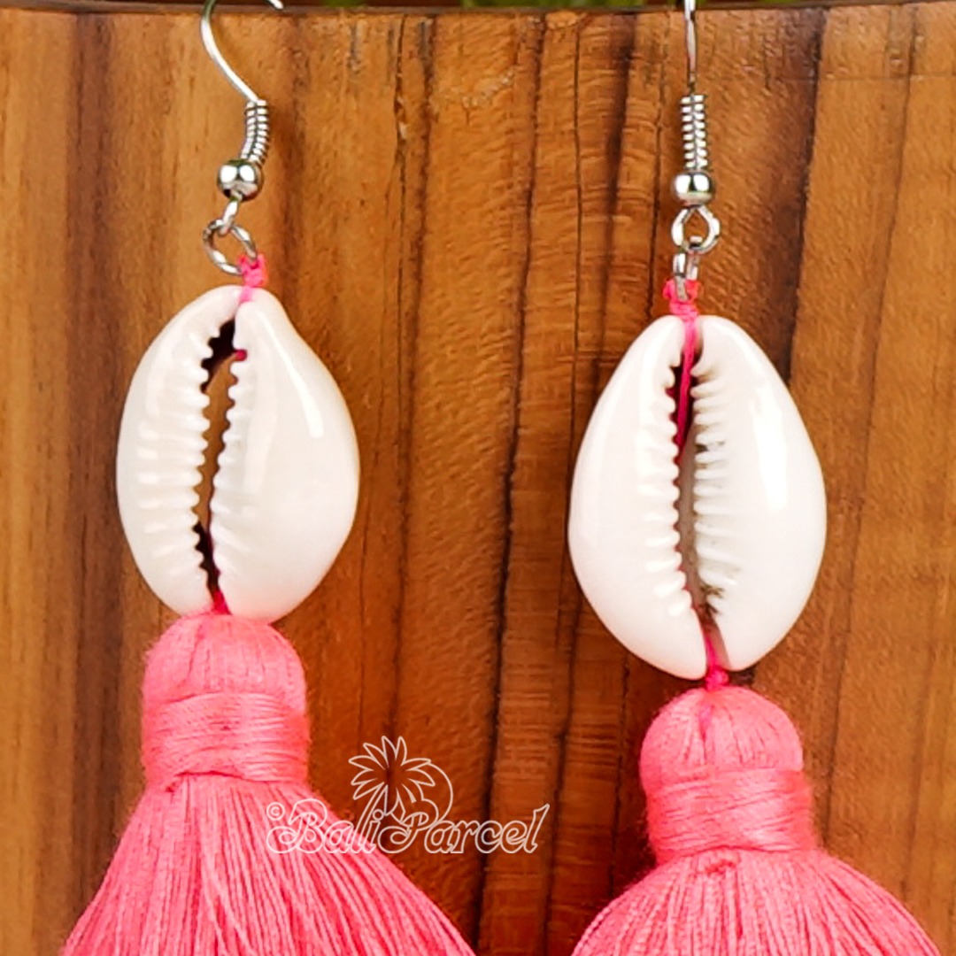 Cowrie Shell Tassel Earring