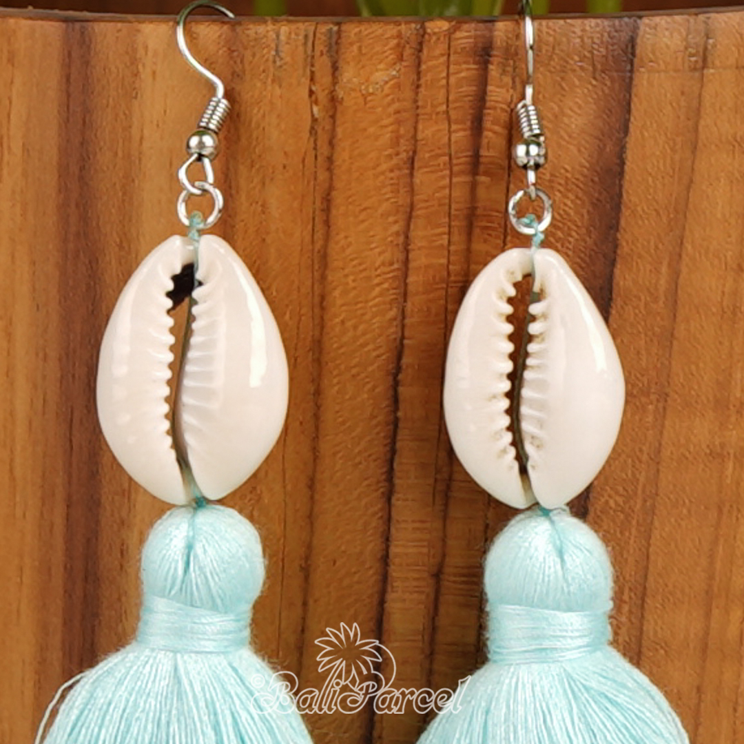 Cowrie Shell Tassel Earring