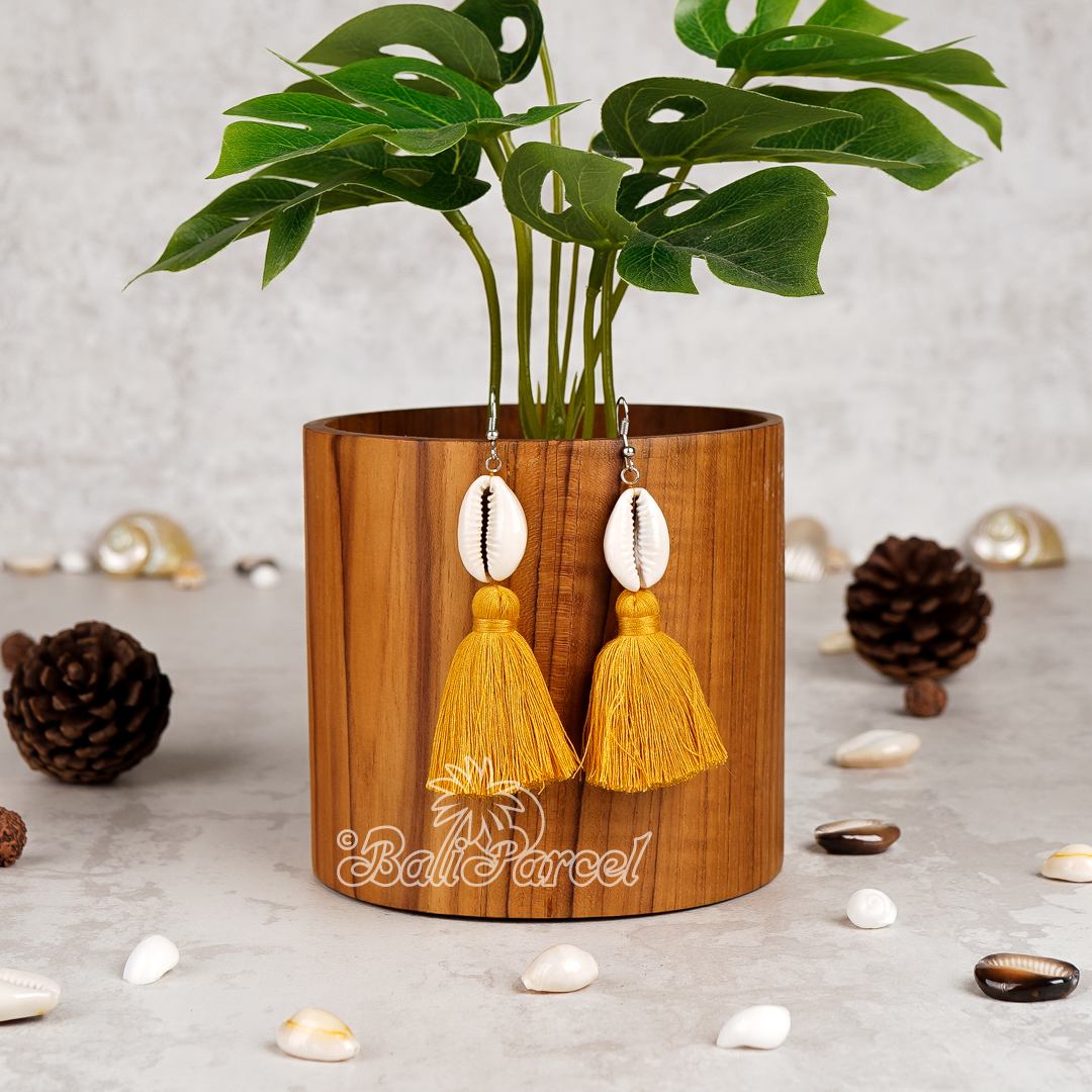 Cowrie Shell Tassel Earring