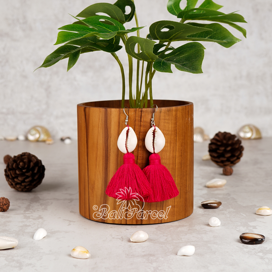 Cowrie Shell Tassel Earring