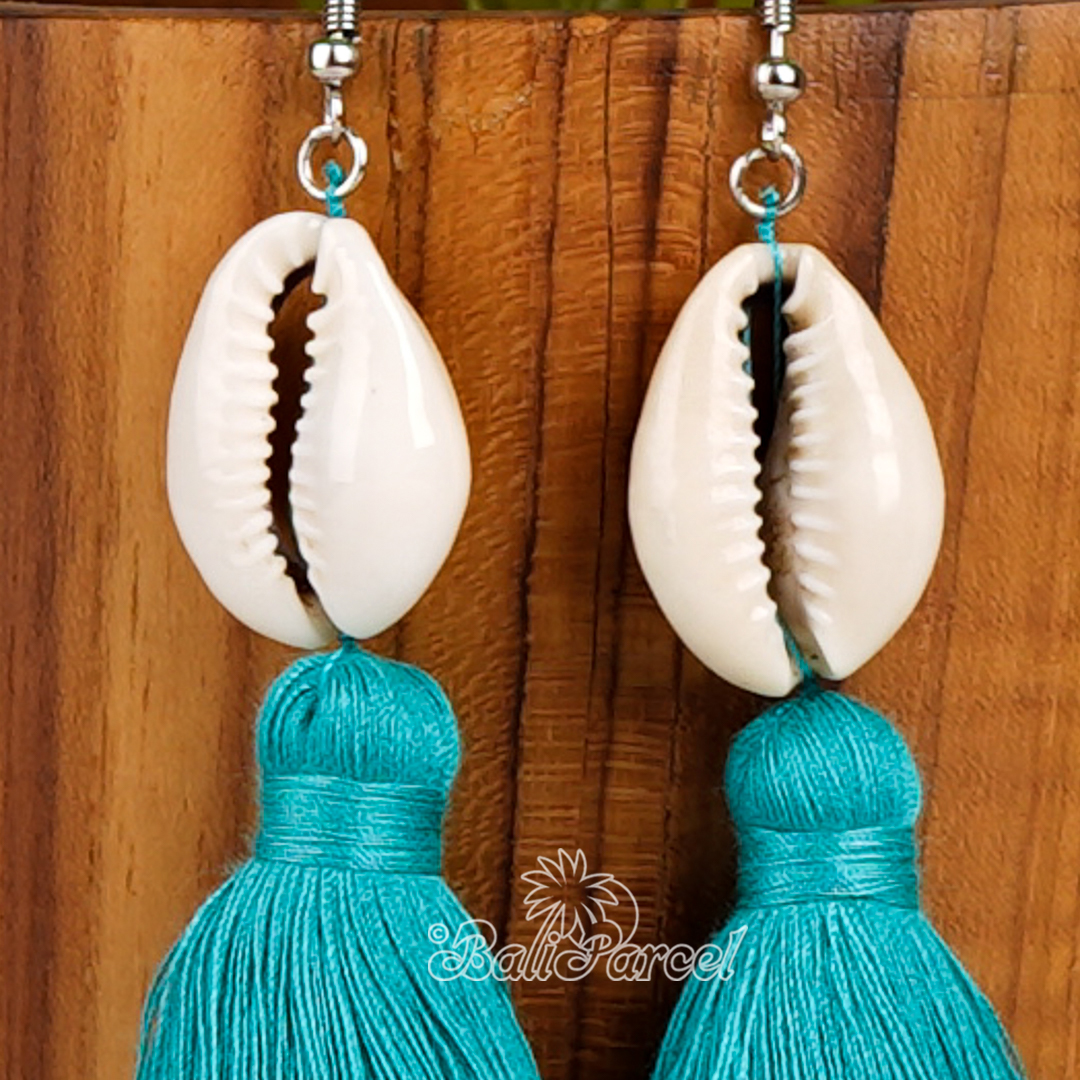 Cowrie Shell Tassel Earring