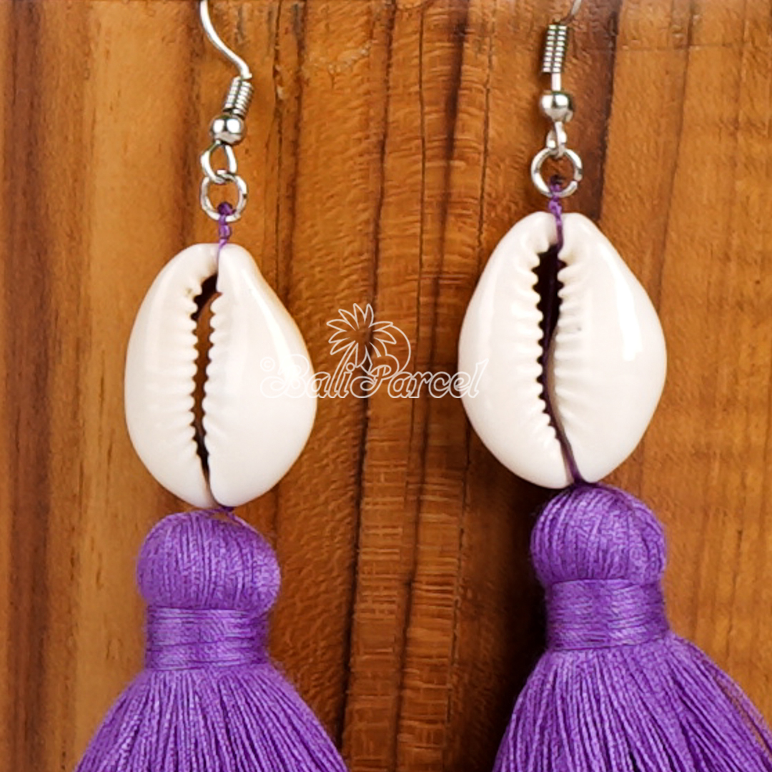 Cowrie Shell Tassel Earring