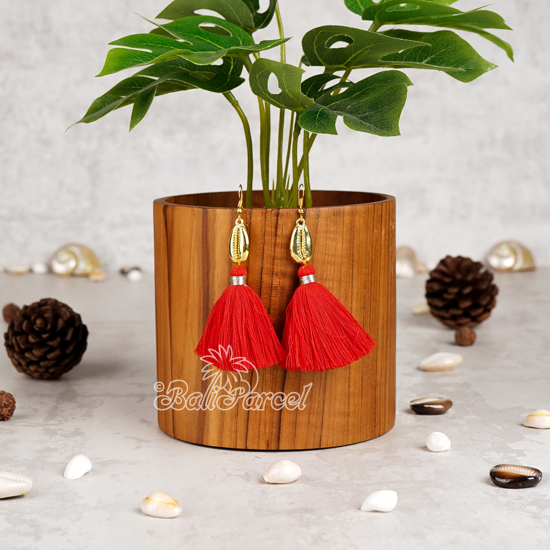 Cowrie Shell Tassel Earring