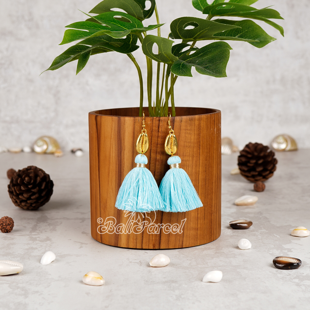 Cowrie Shell Tassel Earring