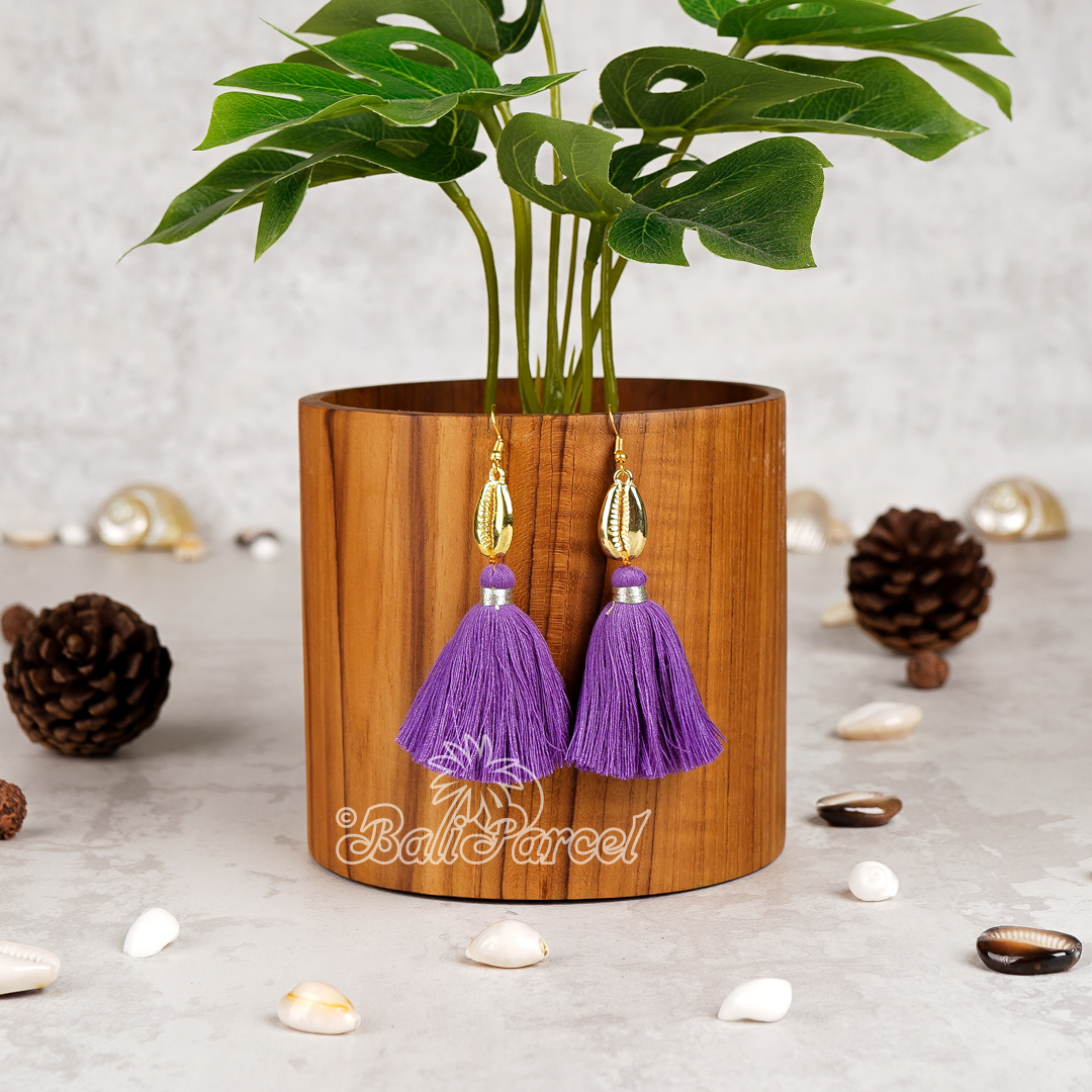 Cowrie Shell Tassel Earring
