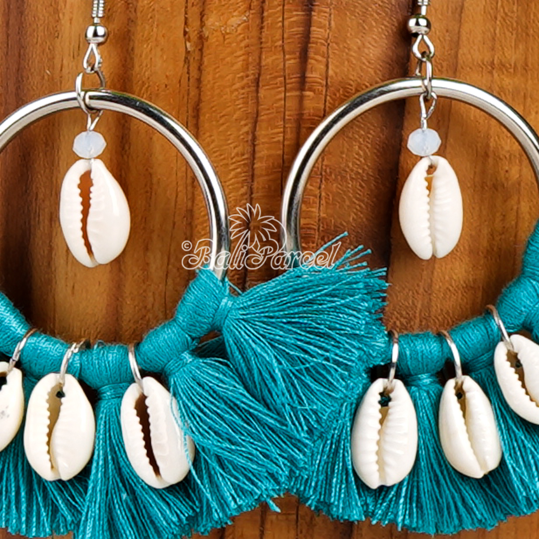 Cowrie Shell Tassel Earring