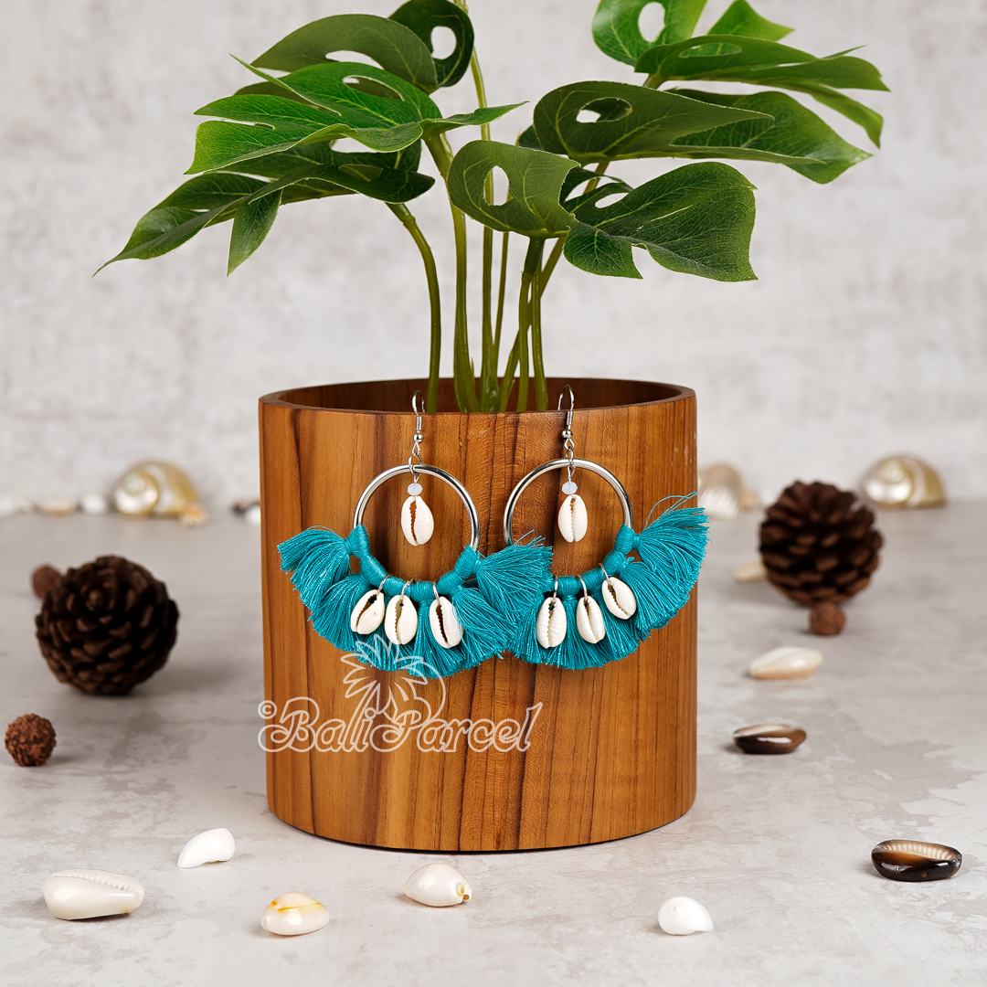 Cowrie Shell Tassel Earring