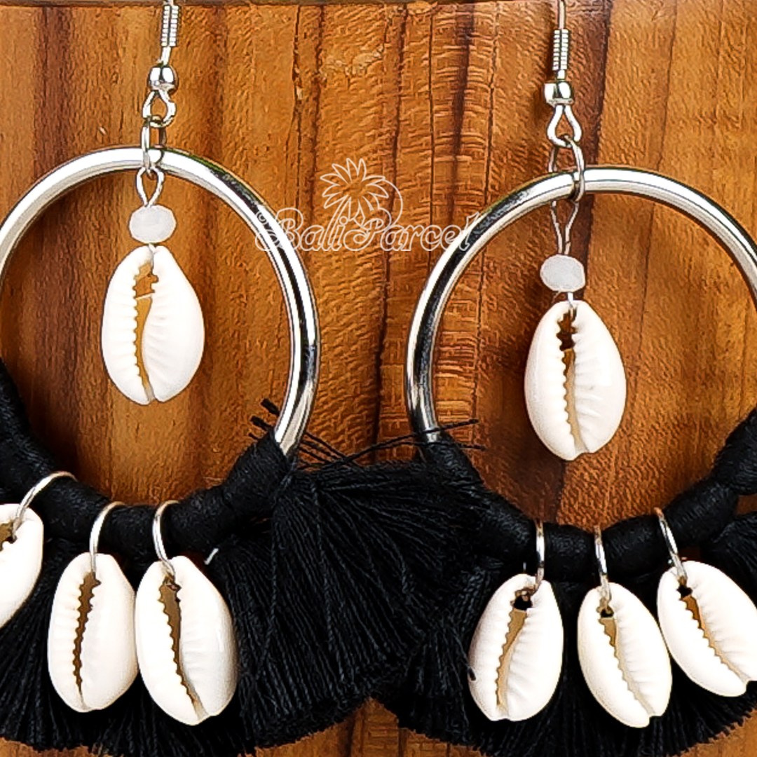 Cowrie Shell Tassel Earring