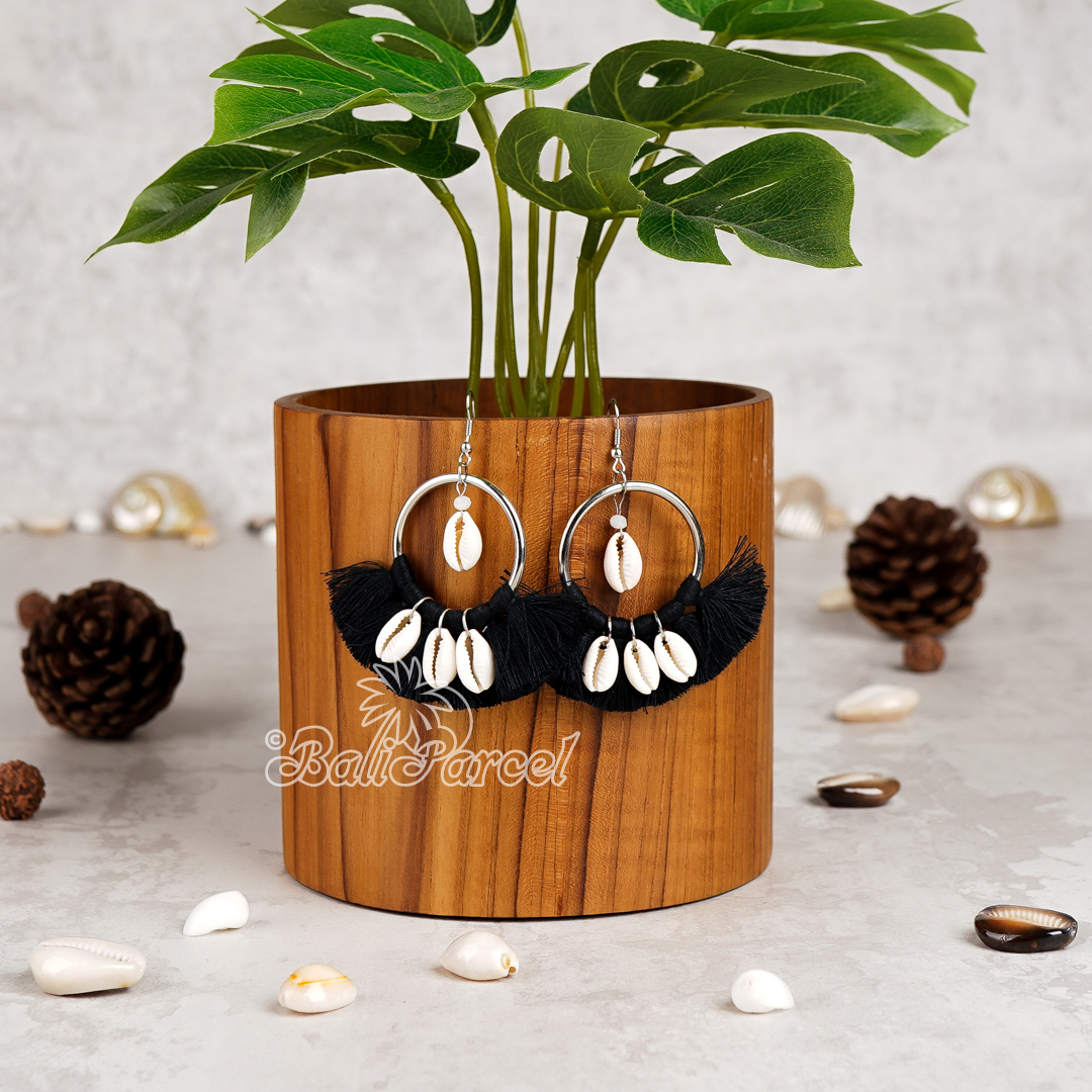 Cowrie Shell Tassel Earring