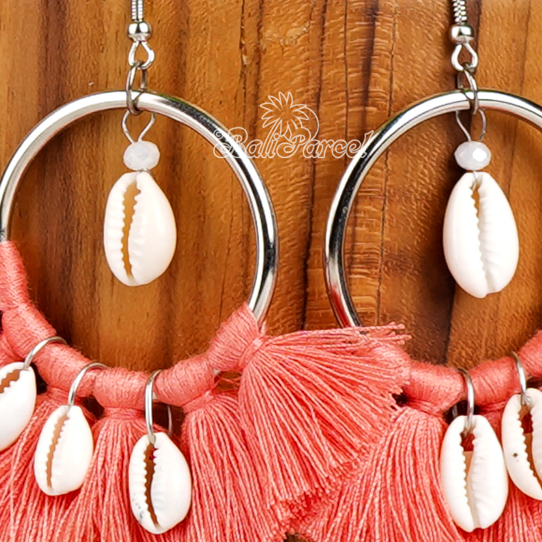 Cowrie Shell Tassel Earring