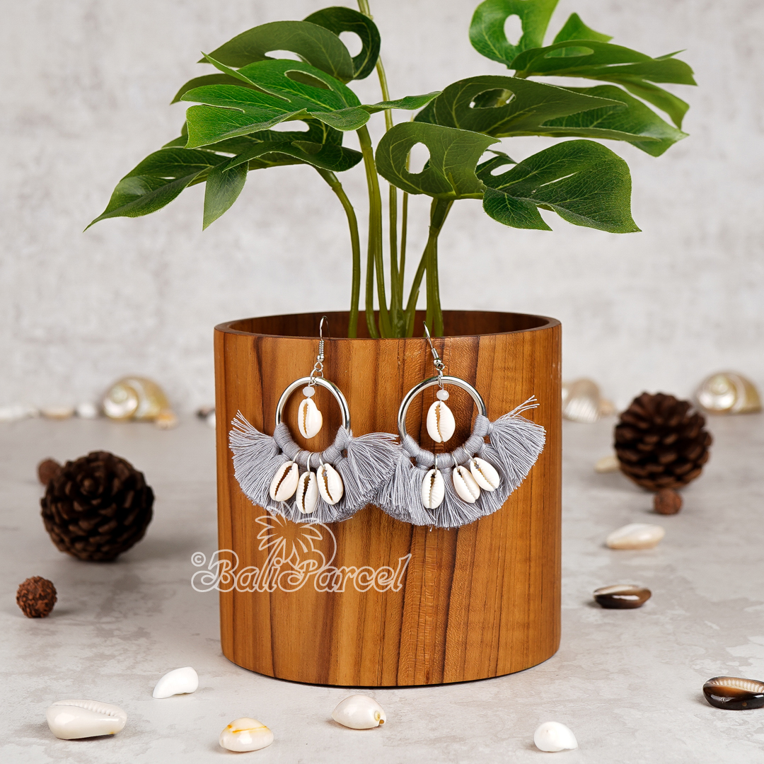 Cowrie Shell Tassel Earring