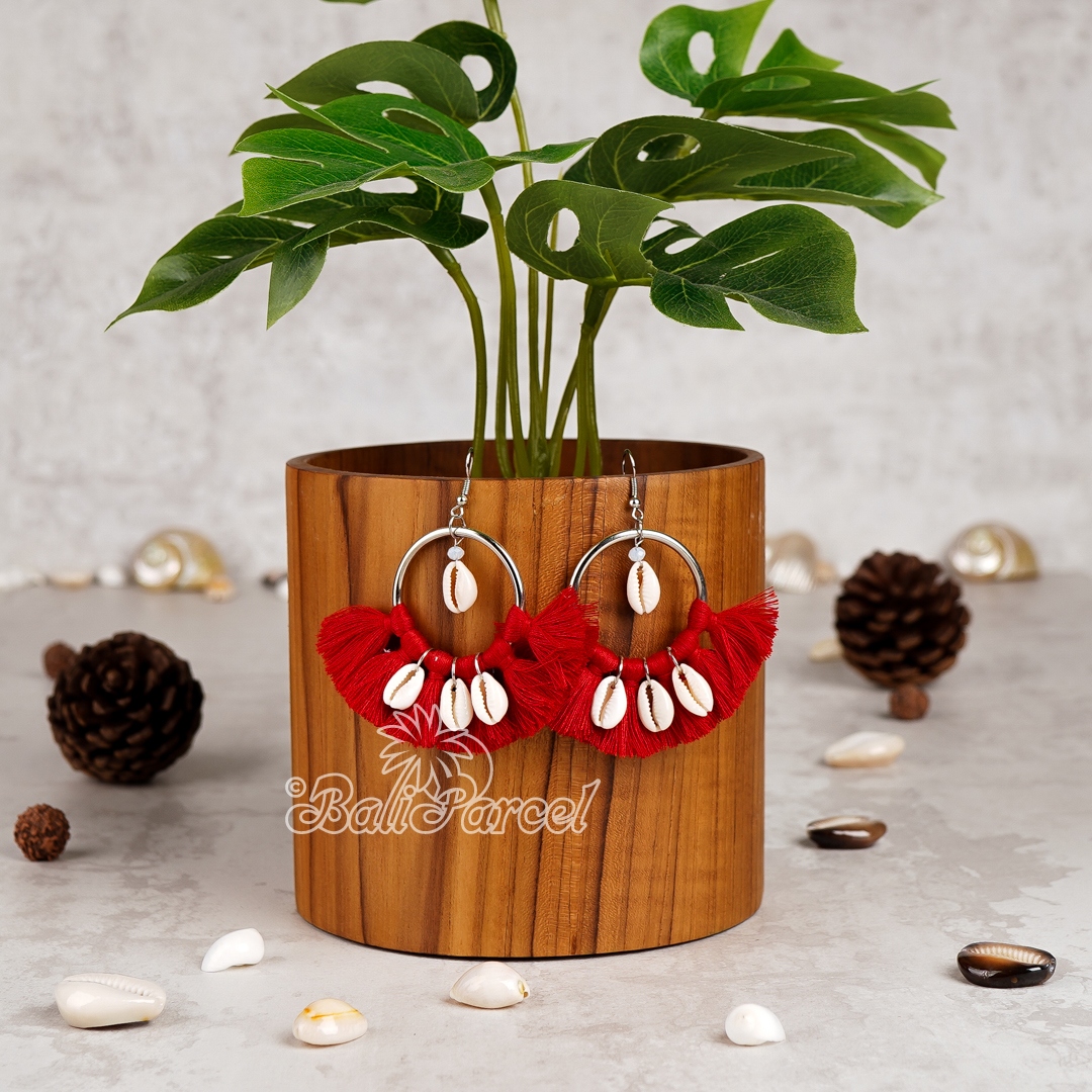 Cowrie Shell Tassel Earring